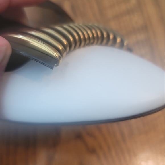 Louis Vuitton Headline White Black Gold Monogram Slingback Pumps Shoes Heels - Picture 8 of 16